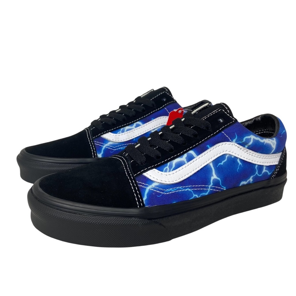 Vans Old Skool Skate Shoe Black Lightning Sneakers Blue - Picture 15 of 16